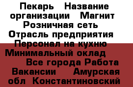 Пекарь › Название организации ­ Магнит, Розничная сеть › Отрасль предприятия ­ Персонал на кухню › Минимальный оклад ­ 30 000 - Все города Работа » Вакансии   . Амурская обл.,Константиновский р-н